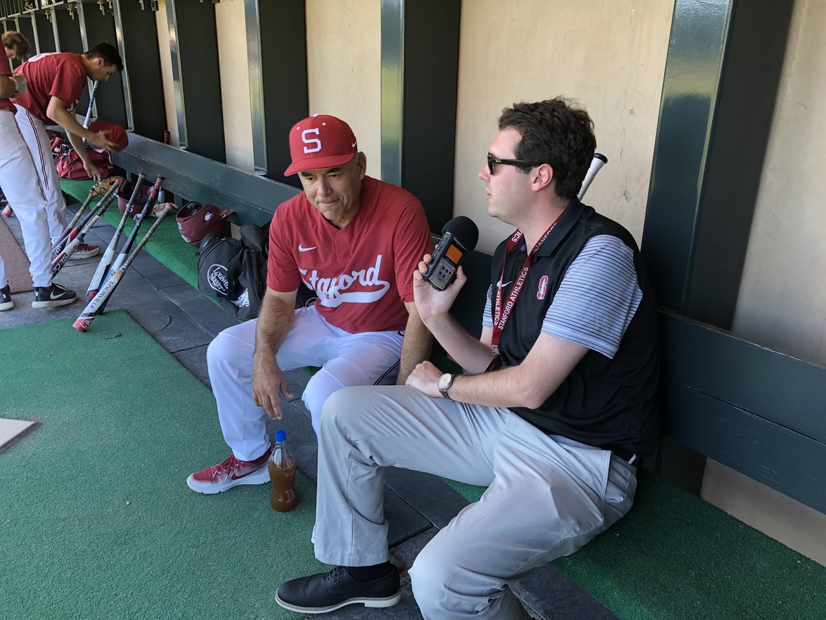 StanfordBSB's tweet photo. Last minute chat with @TimSwartz, who will be calling tonight’s stream at https://t.co/090EThEqI4. #GoStanford https://t.co/Owcdy4RP9S