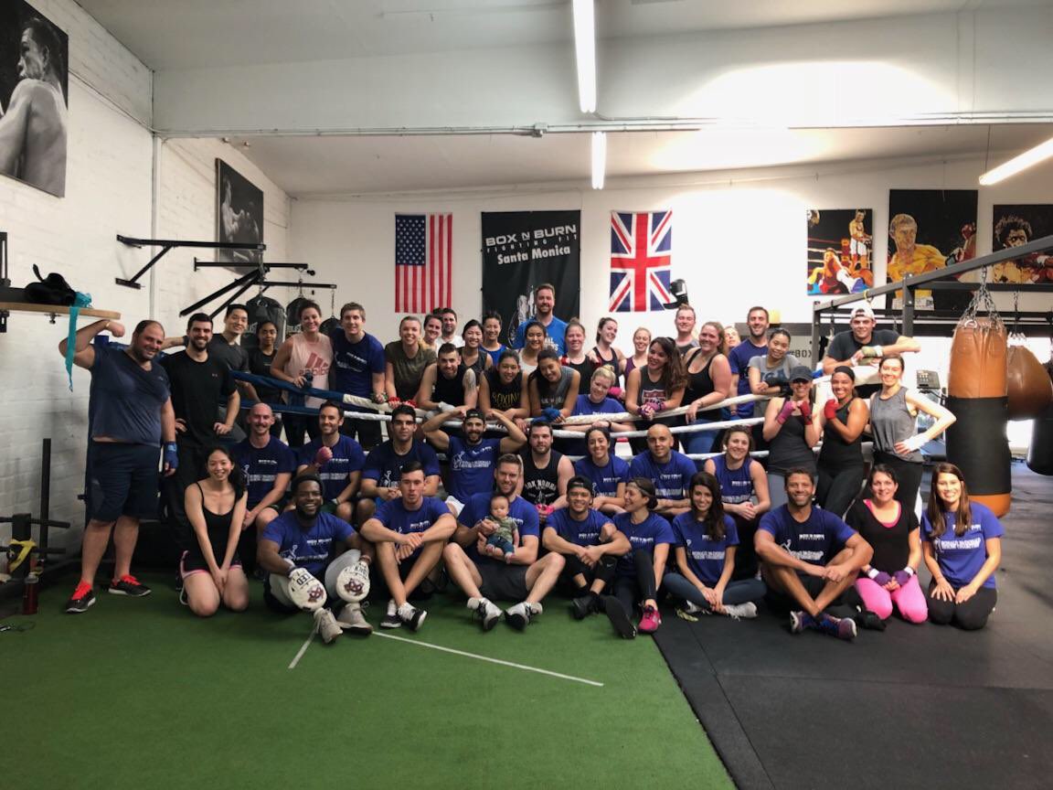 Thanks to the wonderful people from Box ‘N Burn for amazing class last weekend! We raised $1,900 from both our workout events this month to go toward <a href="/LosAngelesRMH/">Los Angeles Ronald McDonald House</a> Wellness Center!