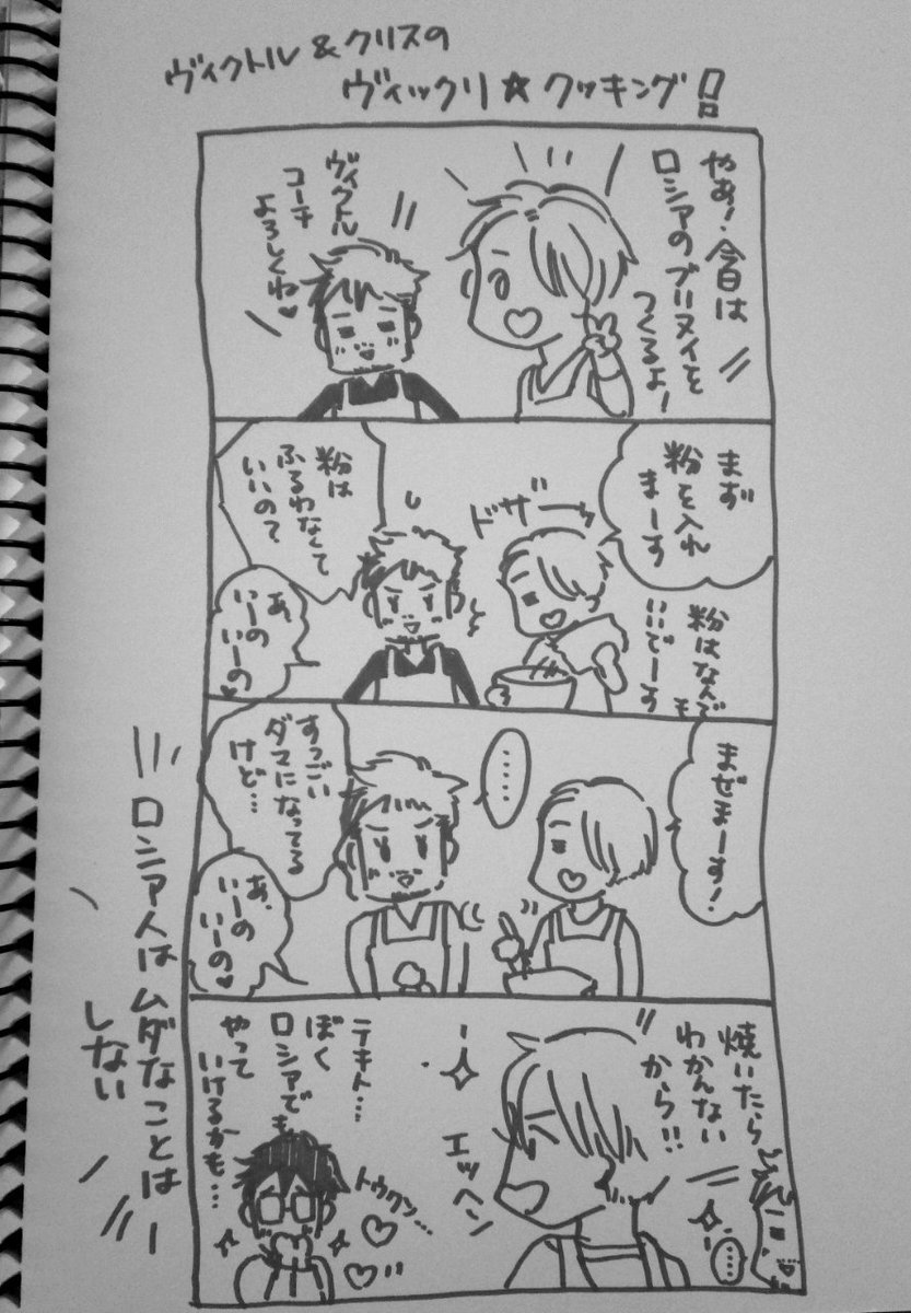 昨日某ティーパーティーで先生が言ってたロシア流クッキング?を描いてみました。 