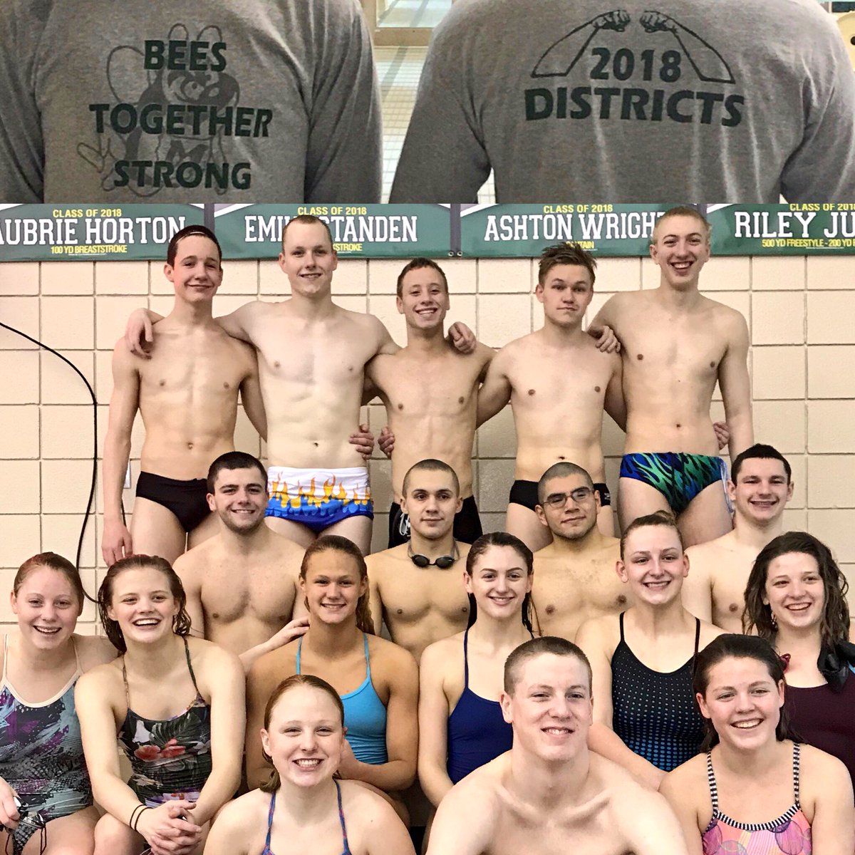 BeesSwimming's tweet photo. Finished their final District Practice of the season. They are set for the grit work needed tomorrow! Go get them!! #districts2k18 #grittygroup https://t.co/deAFsbWcbJ