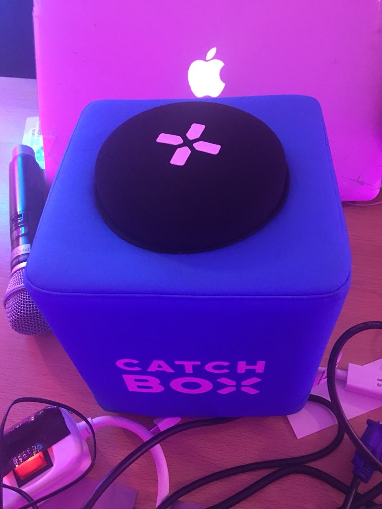 Love this device, the microphone you can throw. #conference #hackerhotel #catchbox #innovation