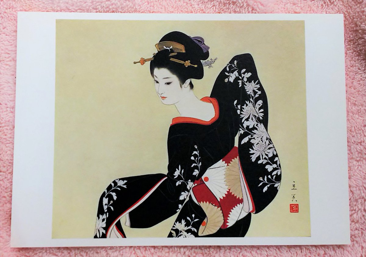 志村立美、【つめ】、希少な大判額装用画集より、美品、新品額装付 志村立美、【宵】、希少な大判額装用画集より、美品、新品額装付