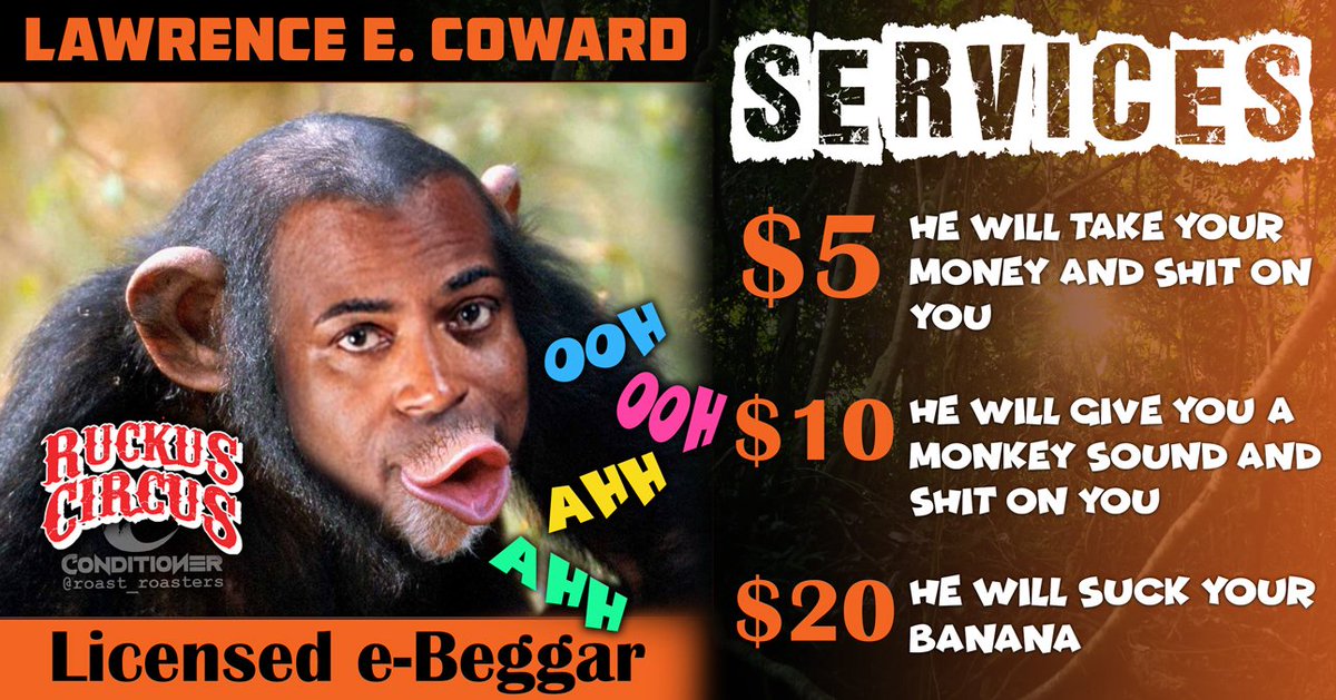 roast_roasters's tweet photo. #BlackPeoplesCancer #BlackRegression #BlackWomanHater
#WhiteAcceptance #CrabInABarrel
#begging #eBeggar #Cooning4Dollars #KingOfAllCoons #koab #monkey
#ShamstersUnion #QueenzFlip #StarChamber #starinthemorning #SnitchNetwork
@asktheking @Shampooheavy @RuckusradioHUH @QueenzFlip https://t.co/t2jxzsqTnm