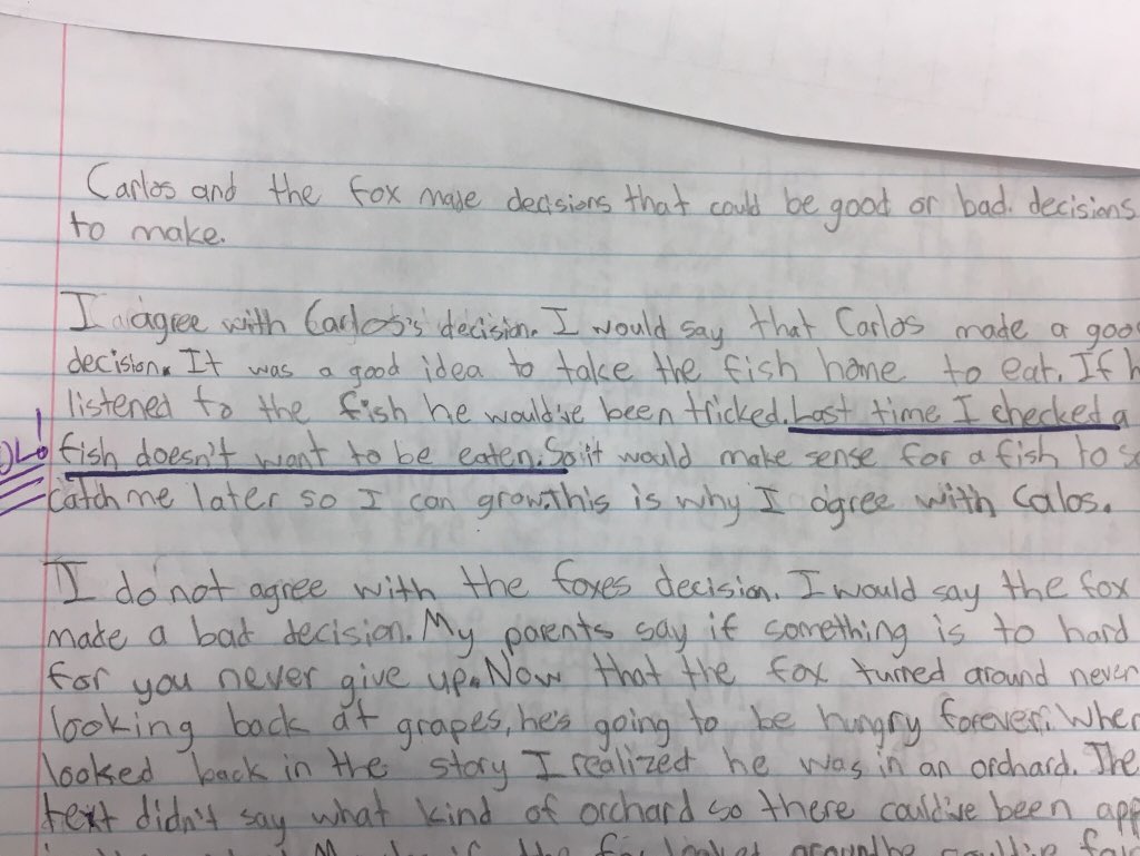 OlmstedJessi's tweet photo. These kiddos listened to my lesson on adding voice to their #writing! 😂😂😂 #pikeproud @HuffLarry #latenightgrading https://t.co/C7z4Na7GJR