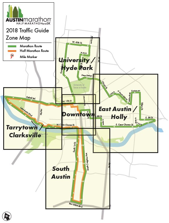 austinmobility's tweet photo. The Austin Marathon #RunAustin18  is this Sunday, Feb. 18! Beat #ATXTraffic by consulting our alternative route traffic guide. https://t.co/QrVvAJuP6q https://t.co/5SHPbqifC3