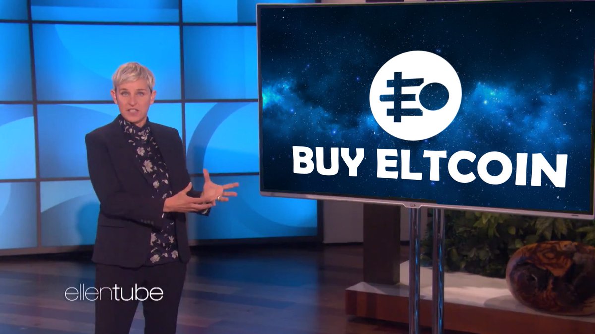PayWithELT's tweet photo. Looks like @TheEllenShow knows what's up. #ELTCOIN #PayWithELT @officialELTCOIN #Bitcoin #EllenDeGeneres #Cryptocurrency https://t.co/sPB1OntNct