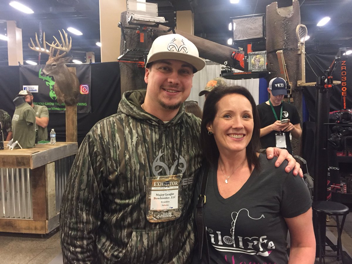Wildlife Women chapter leader Michelle with Brandon Adams of Major League Bowhunter at NWTF #wildlifewomenky #majorleaguebowhunter #nwtf2018