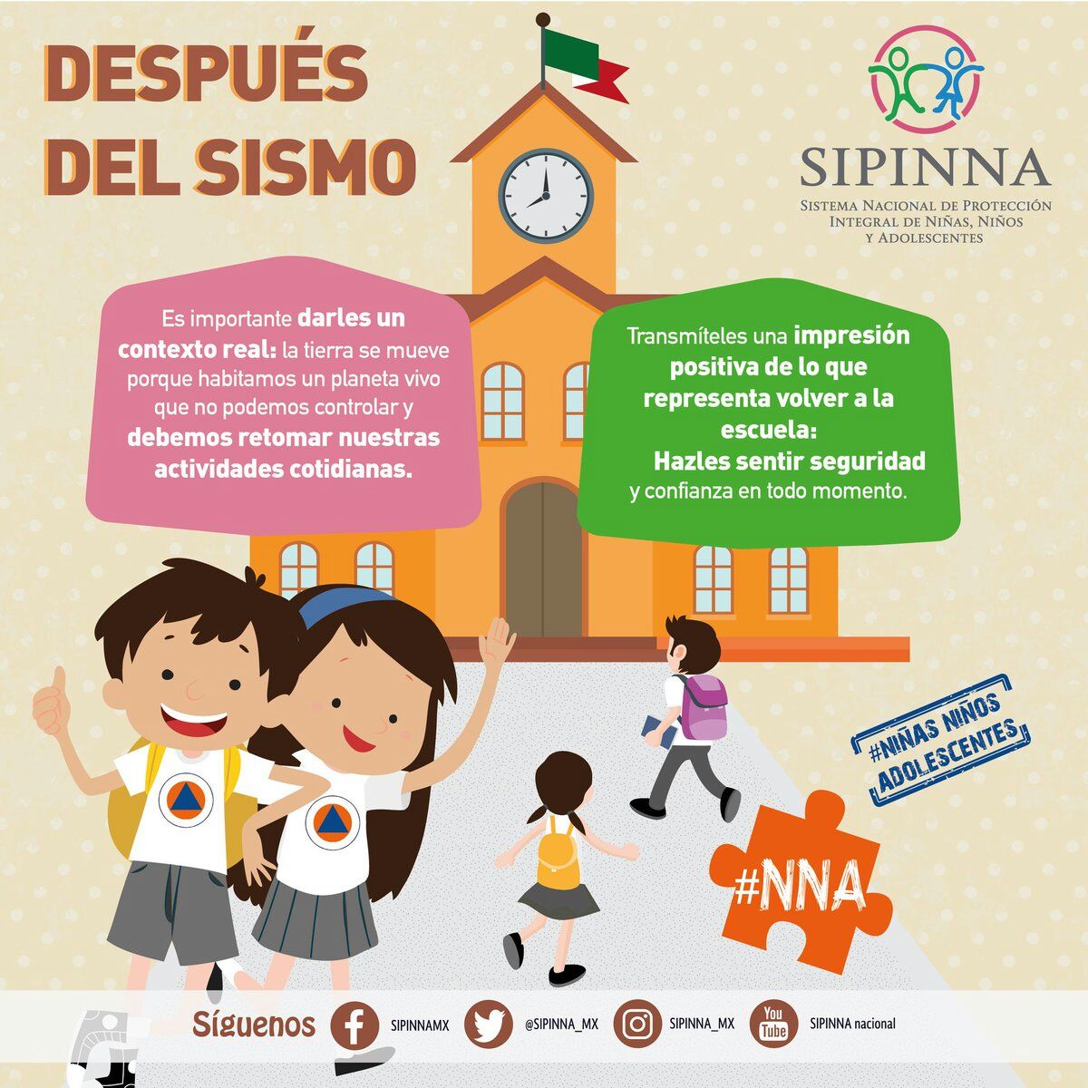 SIPINNA_MX's tweet photo. #Papás, #Mamás, #Educadores. Su apoyo emocional después de un sismo representa para niñas y niños una guía y una forma de vencer el miedo. #HablaConEllasyEllos
#EscuchaSuOpinión
#PrevenirEsVivir
#SIPINNA #SISMO https://t.co/pv0WdxhAWF