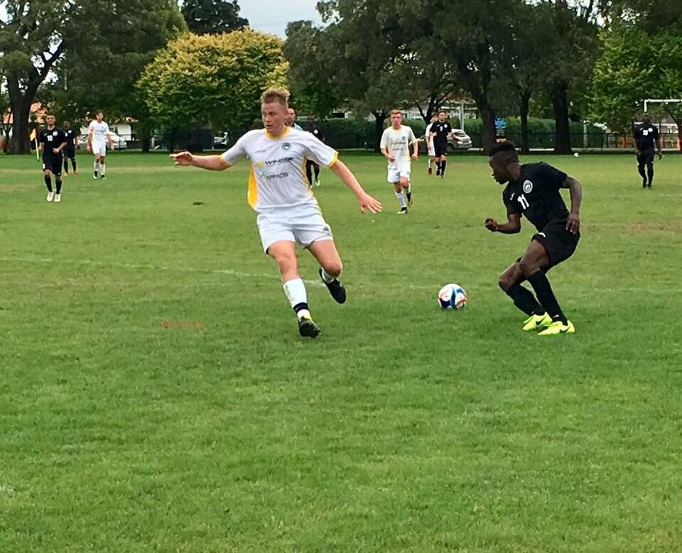 ManukauUtdFC's tweet photo. Step, check, place, goal!! 

An Issa hat trick &amp; Manukau United record a 5-2 win, their first ever game, vs E Suburbs
#MUvES #MUFC #ToTheTop https://t.co/mvGlC7KIuI