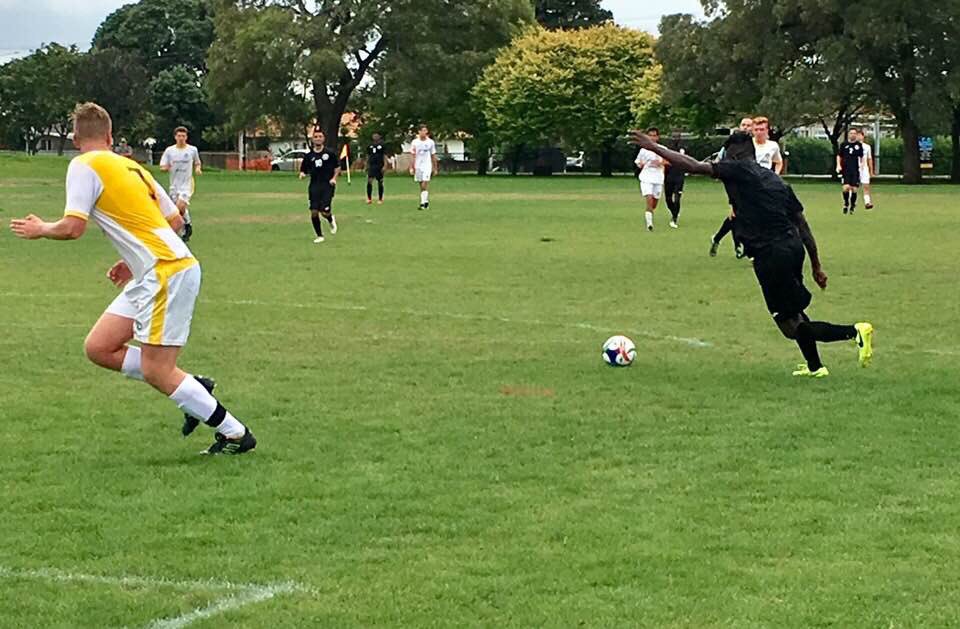 ManukauUtdFC's tweet photo. Step, check, place, goal!! 

An Issa hat trick &amp; Manukau United record a 5-2 win, their first ever game, vs E Suburbs
#MUvES #MUFC #ToTheTop https://t.co/mvGlC7KIuI