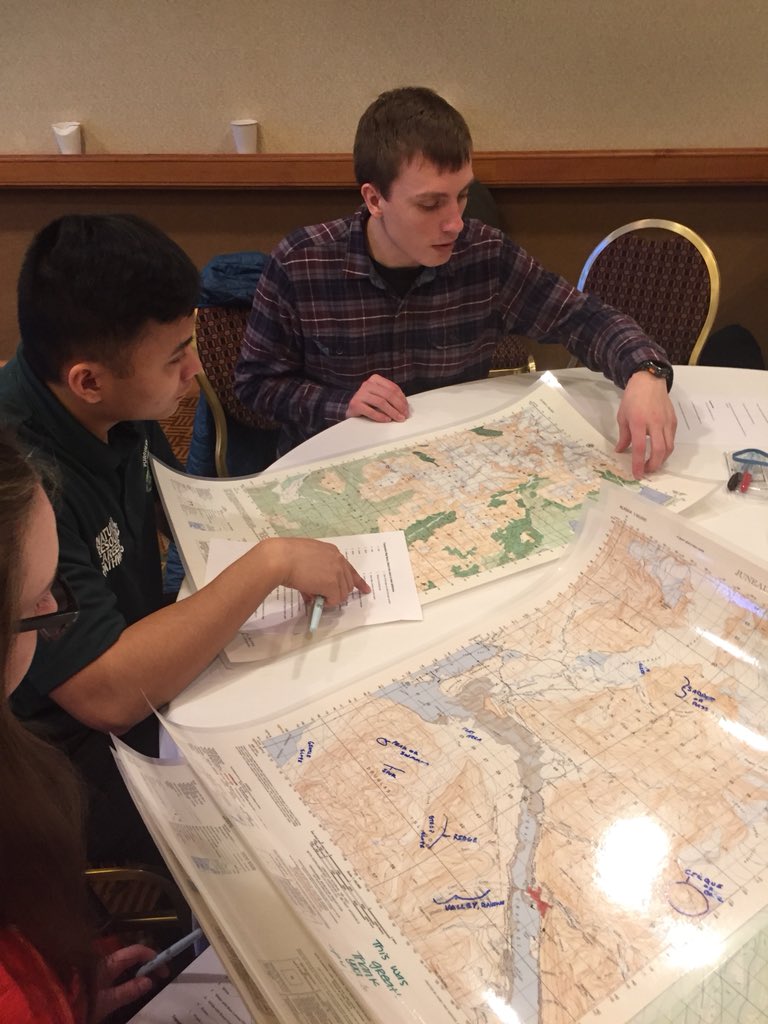 #AKSMC exploring Topo maps  with youth.
