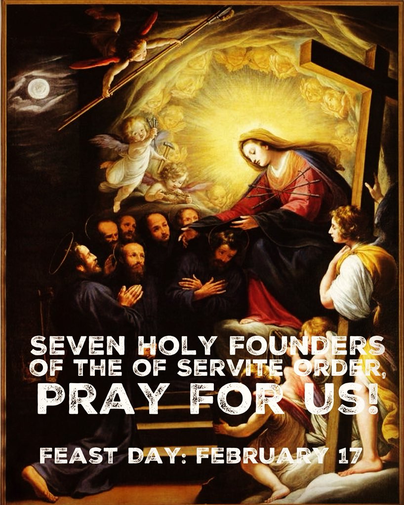 mayocesar's tweet photo. The Servites withdrew from the things of the world to give praise to God and live for Him above. #SevenFoundersOfTheServiteOrder #Feb17 #FeastDay #ServiteOrder https://t.co/9YVImihhes