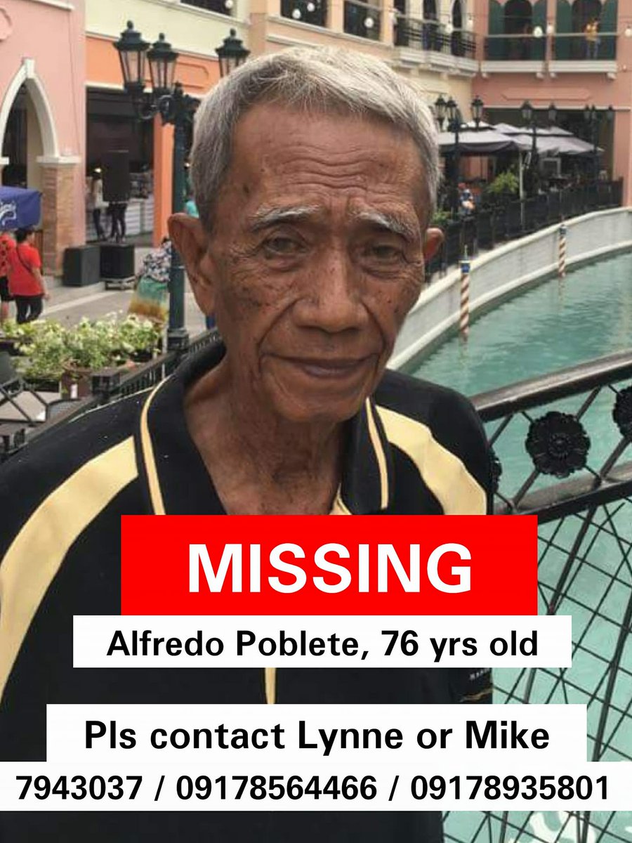 RT_spy's tweet photo. my dad has been missing since february 15, 2018.
any information on his whereabouts will be appreciated. 
thank you. https://t.co/hOLtrYR8tQ
