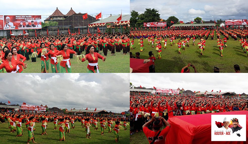 PDI_Perjuangan's tweet photo. [Foto] Tari Pendet dalam acara deklarasi Wayan Koster - Cok Ace, @kbsaceofficial Cagub &amp; Wacagub Bali 2018-2023 nomor urut 1 di Badung. #KBSAce #PDIPerjuangan #Salam1Jalur https://t.co/Oxf4hfjARZ
