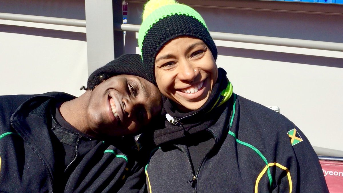 NickHopeTV's tweet photo. Happy team = Cool runnings 🛷😎

After a chaotic week with a coach leaving &amp; worries about what sled they’d race in, 🇯🇲 women are set for the Olympics.

“It’s never easy - if it was everyone would do it, but we want to show people what’s possible,” says pilot Jazmin Fenlator. https://t.co/gZN95JcWAL