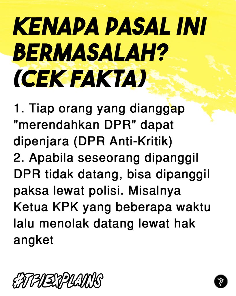 thefactisco's tweet photo. DPR mengada ulah lagi! Ada apa sih dengan โwakil rakyatโ kita ini? Yuk simak info tentang UU MD3 ๐(Bagian 1)
#thefactis #tfinews #tfiexplains #UUMD3 #DPR https://t.co/DpydGNgP2W