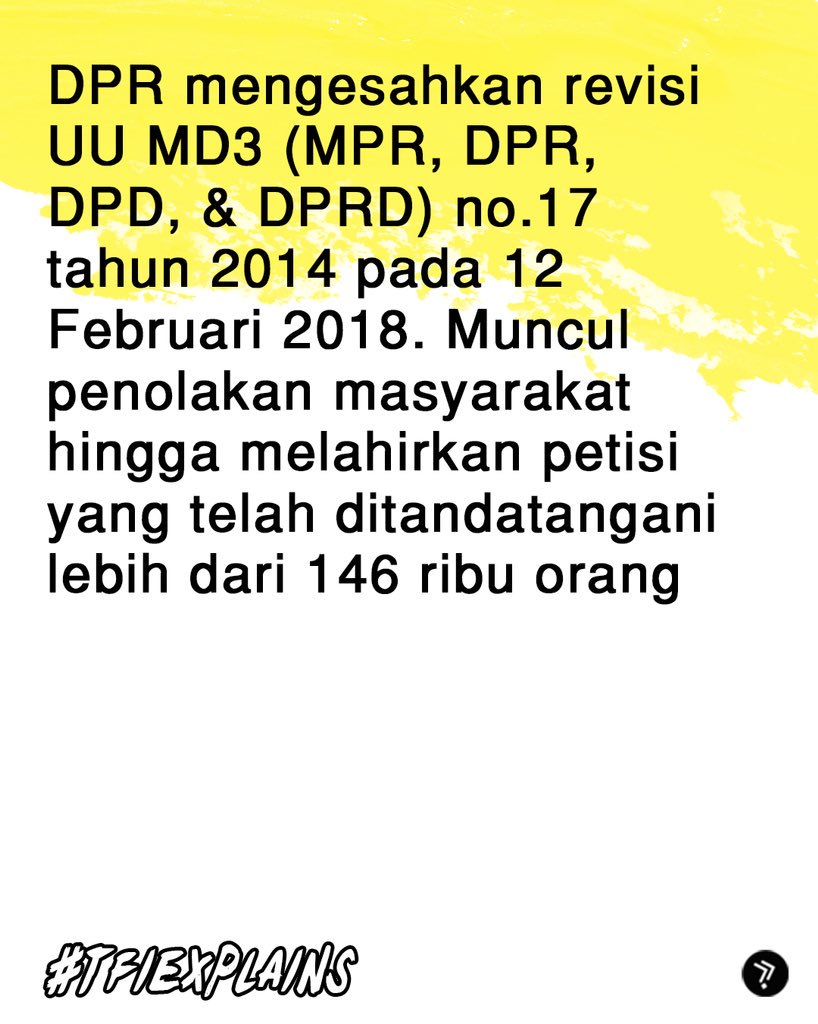 thefactisco's tweet photo. DPR mengada ulah lagi! Ada apa sih dengan โwakil rakyatโ kita ini? Yuk simak info tentang UU MD3 ๐(Bagian 1)
#thefactis #tfinews #tfiexplains #UUMD3 #DPR https://t.co/DpydGNgP2W