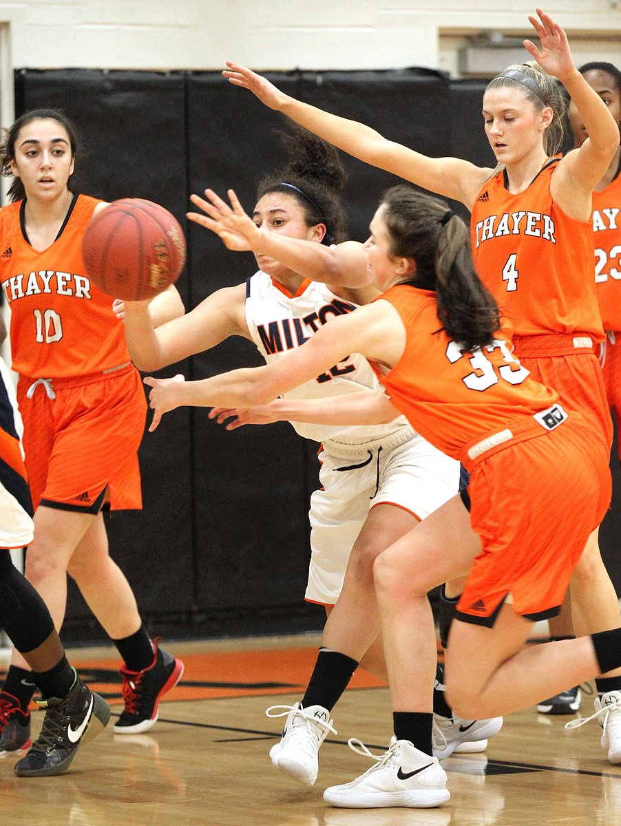 PatriotLedger's tweet photo. H.S. GIRLS BASKETBALL: Thayer Academy tops Milton Academy https://t.co/1Le1yWkjHu #PatriotLedgerSports https://t.co/YwpF6mYih4
