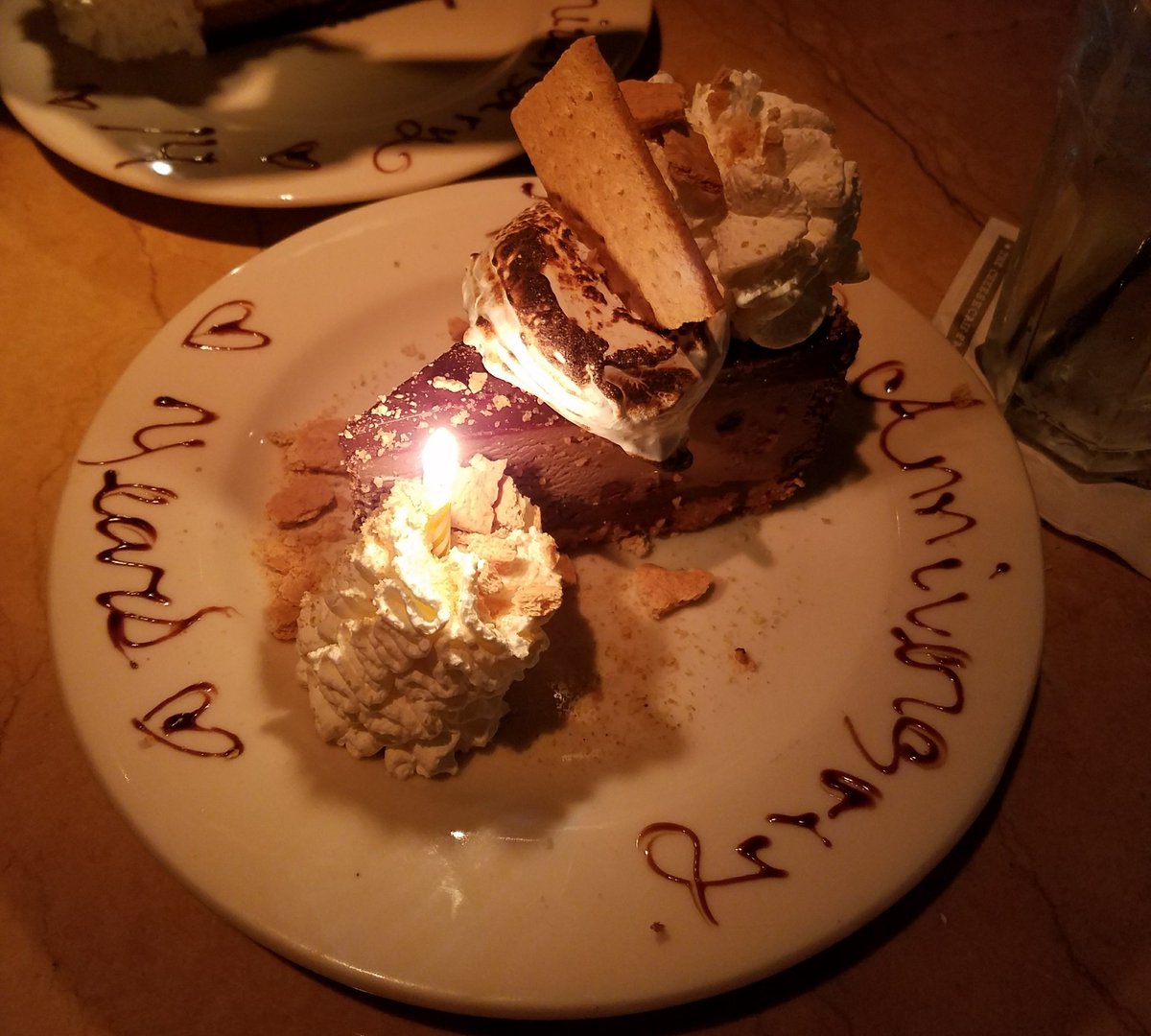 BrettRachel's tweet photo. Nathan is one of the reasons we visit the @Cheesecake Factory in Arlington. He is attentive, personable, and takes the extra step (like decorating our plates for our engagement anniversary). #cs #askforhim #cheesecake #koreancauliflower https://t.co/l3kRlaxMlZ