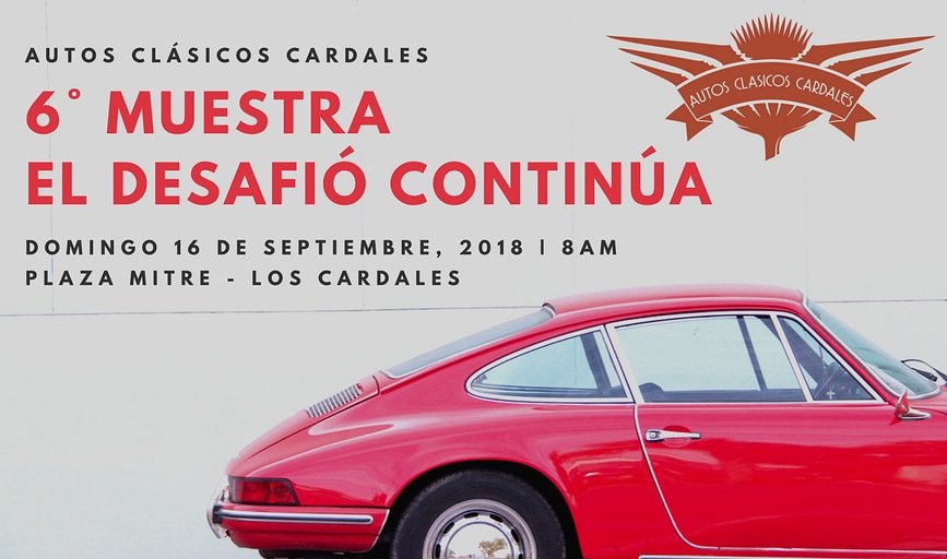 ¡DESPUÉS NO DIGAS QUE NO TE AVISAMOS!
SE VIENE LA SEXTA MUESTRA "EL DESAFÍO CONTINÚA".
Domingo 16 de septiembre #AutosClásicosCardales desde las 8 AM. En la Plaza Mitre, Los Cardales.