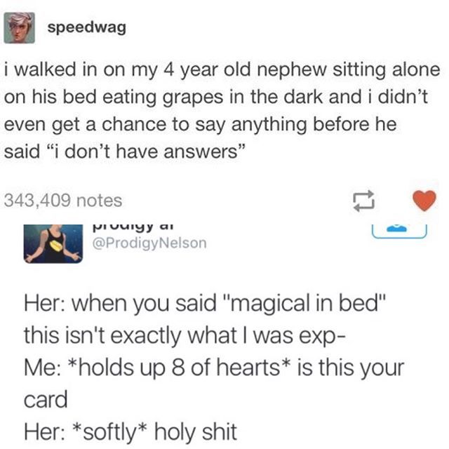 jdbloodstone's tweet image. Let me show you how magical I am...
#noanswers #magictricks #memes ift.tt/2sAEIRg