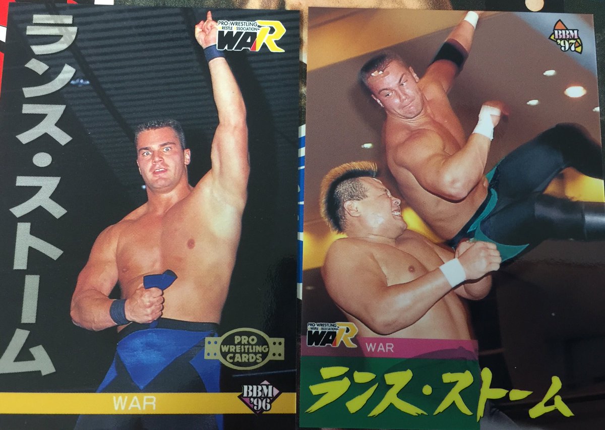 GaijinColl's tweet photo. Pleasantly surprised to come across some @LanceStorm WAR trading cards in the most recent collection we acquired. #PuroMerch https://t.co/jaKSxFQgzI