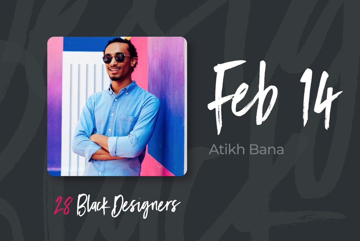 timothyhykes's tweet photo. Feb 14 is Atikh's @tikhbana the Somalian blockchain obsessed designer whos design interests started with MySpace. Everyone wanted a cool MySpace Page. If you have a minute or two to spare read his story. --> https://t.co/FAe52gkpXK #BHM #blacksindesign https://t.co/lafVxWDBTx