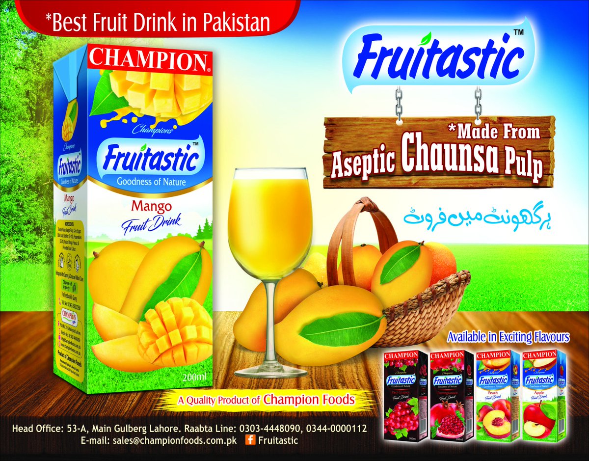 FoodsChampion's tweet photo. Champion foods is provide best in juice and milk, natural and tasty.
#ChampionFoods #Fruitastic https://t.co/DT1WO5hPRD