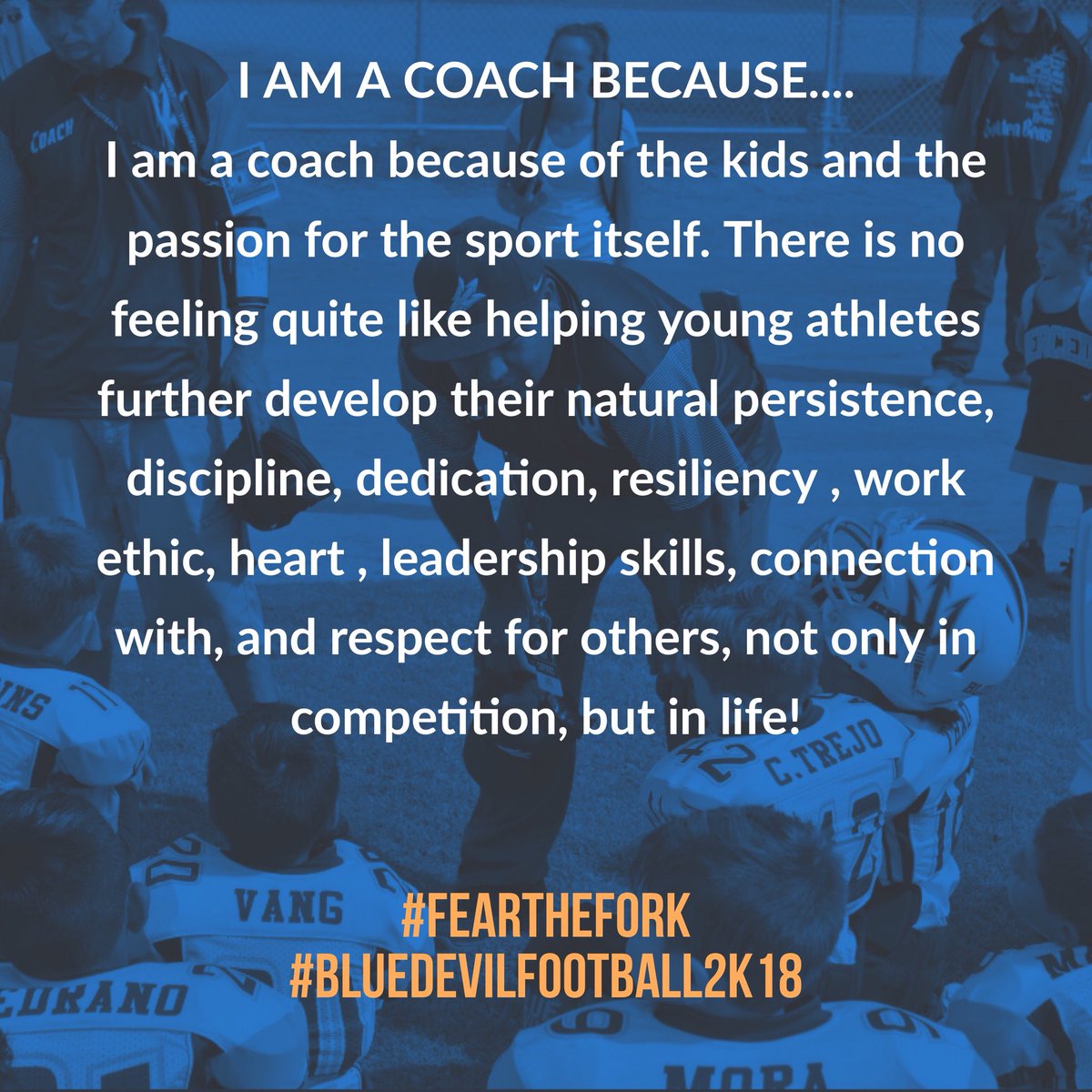 Coaches play an important role in young athletes lives. More than football skills get taught in the field.

#fearthefork
#faithfamilyfootball