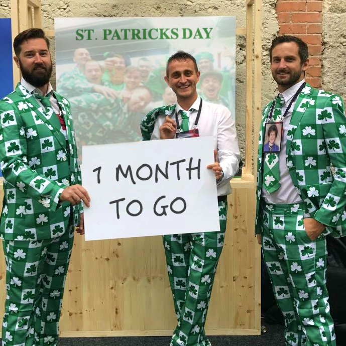 One Month until St. Patrick's Day! 
Who's excited?

#StPatricksDay #PaddysDay #Irish #Paddy #Ireland #Shamrock #ShamrockSuit #Suit #PartySuit #StPatricksDayCountdown #IrishSuit #FunSuit #OutrageousSuit #AwesomeSuit #Dublin #Cork #Galway #AmericanIrish #ExPats #IrishExPat