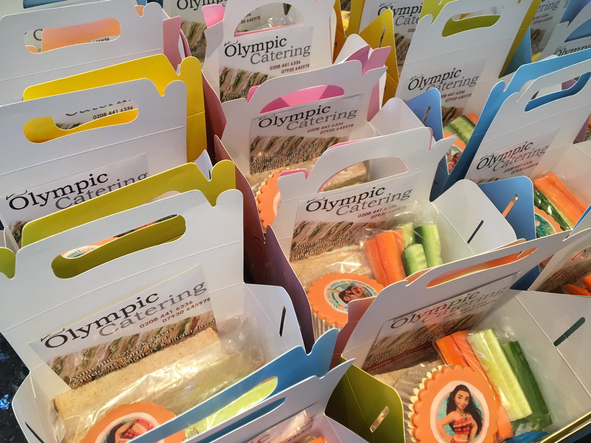 OlympicCatering's tweet photo. Ready to deliver this personalised themed Moana party food order for today's party #caterer #themedfood #moanaparty #girlsbirthday #partyfood #foodboxes #birthdayparty #kidsparty #busymum #londonmum #enfield #barnet #northlondon #fooddelivery #stressfreeparty  @olympiccatering https://t.co/RrMZzbncpo