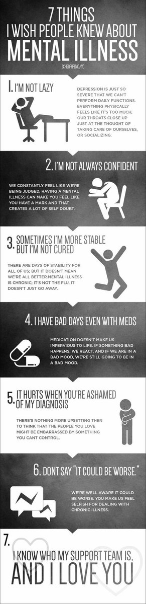 EXOL_Helpline's tweet photo. 7 Things People SHOULD know about MENTAL ILLNESS

1. I'm not lazy.
2. I'm not always confident.
3. I'm stable but not cured.
4. I still have bad days.
5. Don't be ashamed of us.
6. Don't pity me.
7. I appreciate who truly cares. ♡

#EXOL #iHeartAwards #BestFanArmy @weareoneEXO https://t.co/NkPsgWTfKu
