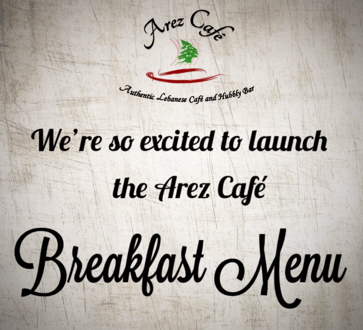 We’re now serving breakfast from 07:00 on the weekdays and 08:00 on weekends! 🇱🇧 #ArezCafe