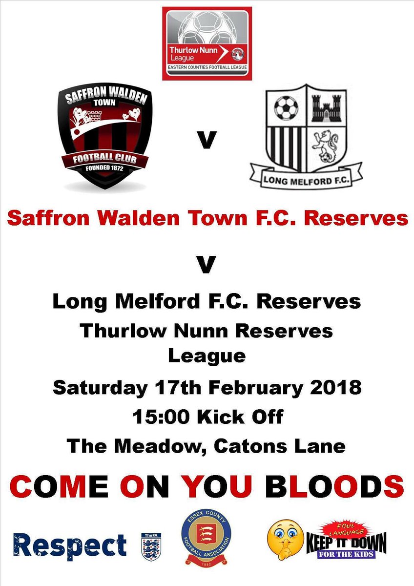 Saffron Walden Town FC (@swtfootballclub) on Twitter photo Reserves in action today and they welcome <a href="/Longmelfordfc/">Long Melford Football Club</a> to Catons Lane. Come and cheer the lads on Reserves in action today and they welcome <a href="/Longmelfordfc/">Long Melford Football Club</a> to Catons Lane. Come and cheer the lads on