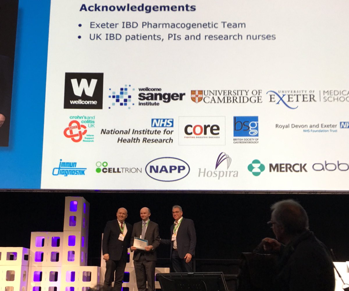 rafeeq_rm's tweet photo. @DrNickKennedy receiving award on behalf of #Exeter IBD team for the best investigator initiated study #PANTS trial #ECCO18 Proud moment for U.K. #IBD research @BritSocGastro @CrohnsColitisUK https://t.co/PLQapPDaQw