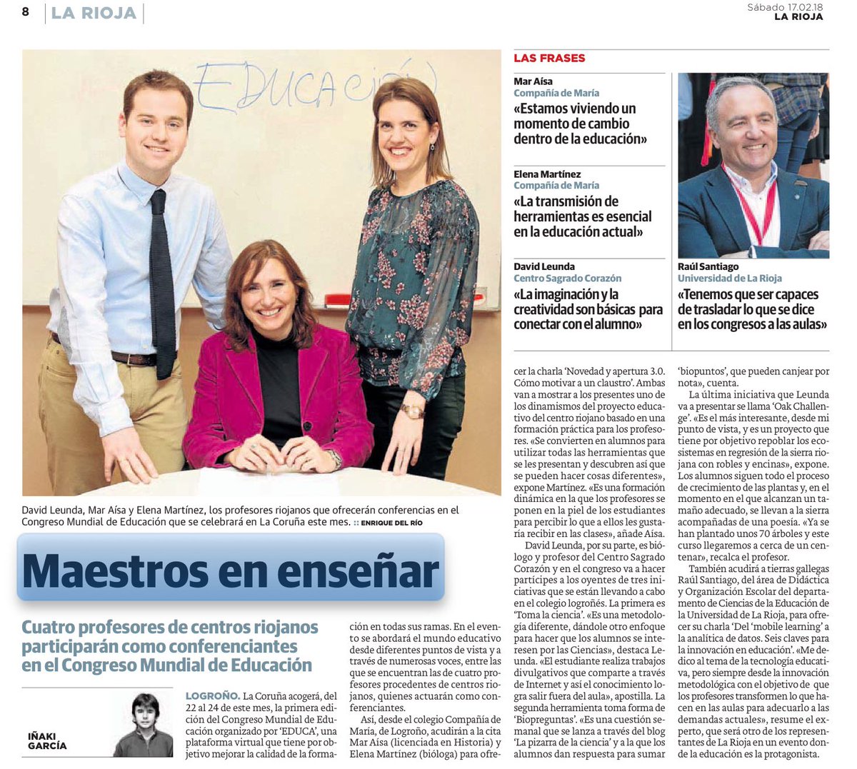 ciamarialog's tweet photo. Nuestras profesoras @maraisa67 y @ElenaMtzMiguel participarán en el I Congreso Mundial de  EDUCA junto con @dlsanmiguel y @santiagoraul https://t.co/t8MCsfRGjl