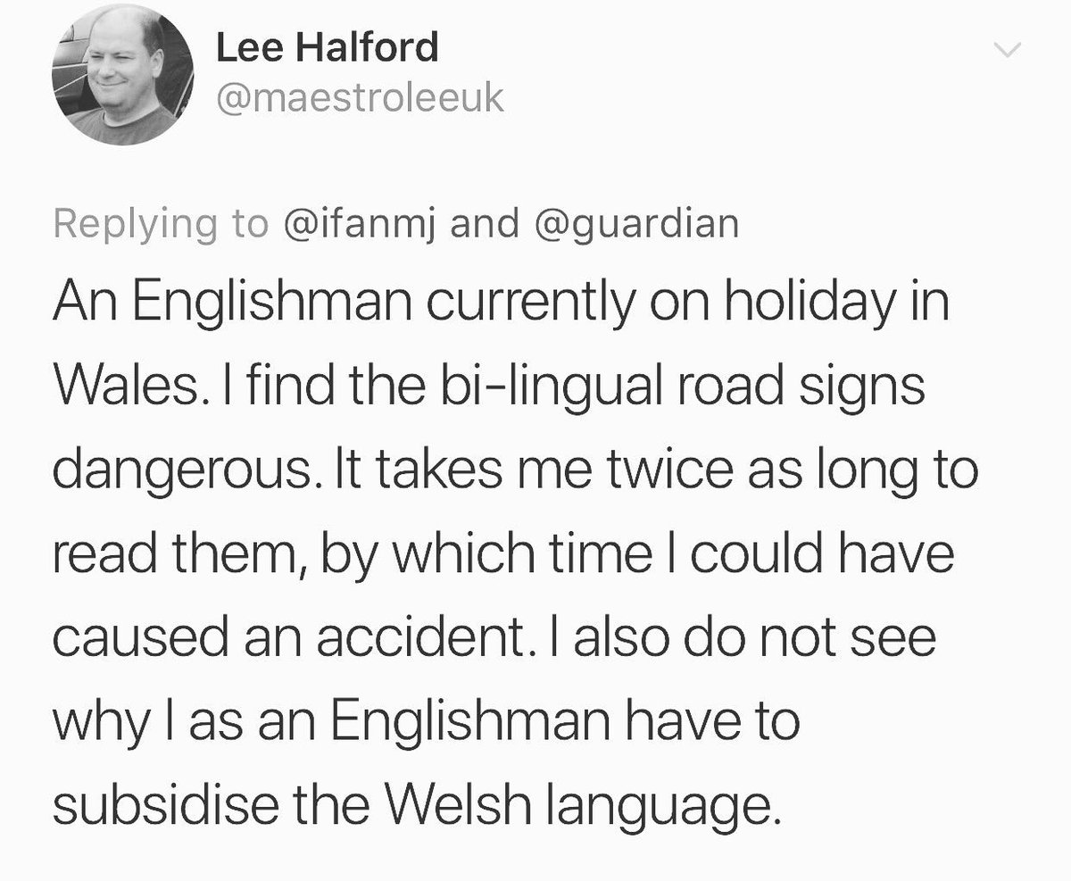 Where are you holidaying fella? Just so that we can warn the locals, pets, livestock, hedgehogs, stoats etc that an intellectually challenged Englishmen is currently endangering their lives with his tiny monolingual brain 👍🏻🏴󠁧󠁢󠁷󠁬󠁳󠁿🚙 🦔🐑🐌#WeSpeakWelshInWales