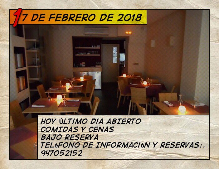 En este nuestro útimo dia que el restaurante estará abierto y que vamos a disfrutar con vosotros con toda intensidad 
Si llamas y no contestamos o salta el contestador no te preocupes. Le llamaremos podrá atender su reserva.
#atencionpersonalizada
