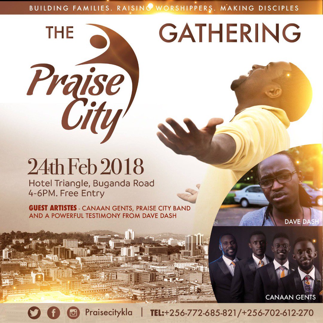 SendrewY's tweet image. The praise city gathering is back on the 24thFeb coming #Saturday at #HotelTriangle  
#4pm 
#FreeEntry cc @princessrosseti @RichLucyK @Tarsha817 @PHILKaJo @lisaromans03 @MgsAleque @Omulungi_Hawt @ASerwadda @ministasami @meronchill 

#PraiseCityGathering
