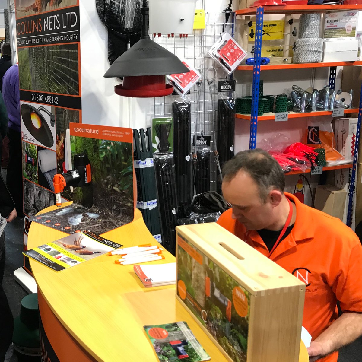 CollinsNets's tweet image. Come and see Chris and Ollie @BritishShooting Show for some great in Show only bargains and 10% off any orders placed at the show! #britishshootingshow #gamekeeping #vermincontrol #gamerearing