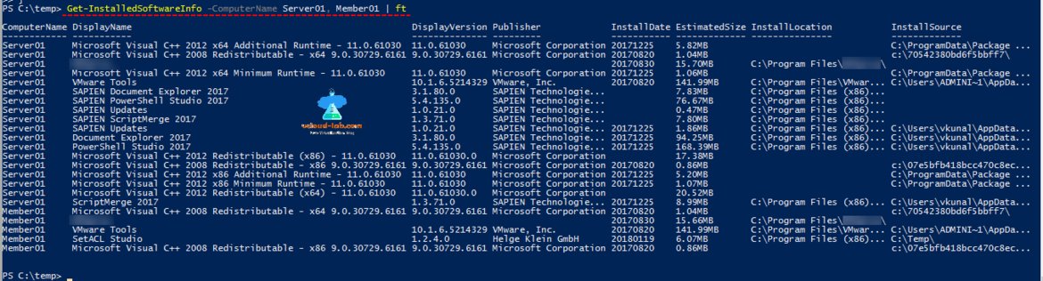 kunalUdapi's tweet image. Get the List of installed softwares on remote computers with PowerShell buff.ly/2odju6i #powershell #powershellscripts #microsoft #windowsscripting #microsoftpowershell #windowspowershell #microsoft #windows2016 #windowsserver2016 #windows2012