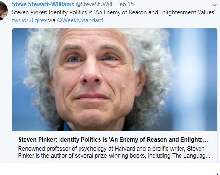 Steven Pinker is a liberal with backbone. Quotes like below also make it tempting to say Pinker is Popperian (except he is a better writer &amp; broader thinker &amp; he isn’t a dogmatic falsificationist)