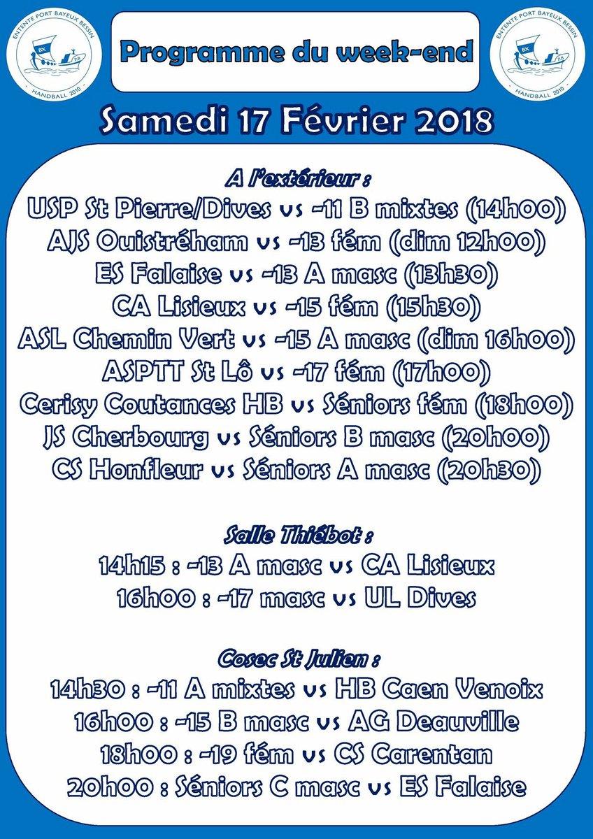 EPBB2010's tweet photo. 👉Programme du week-end 💪🏼🙂 #GoEpbb https://t.co/estBa6Fxjn