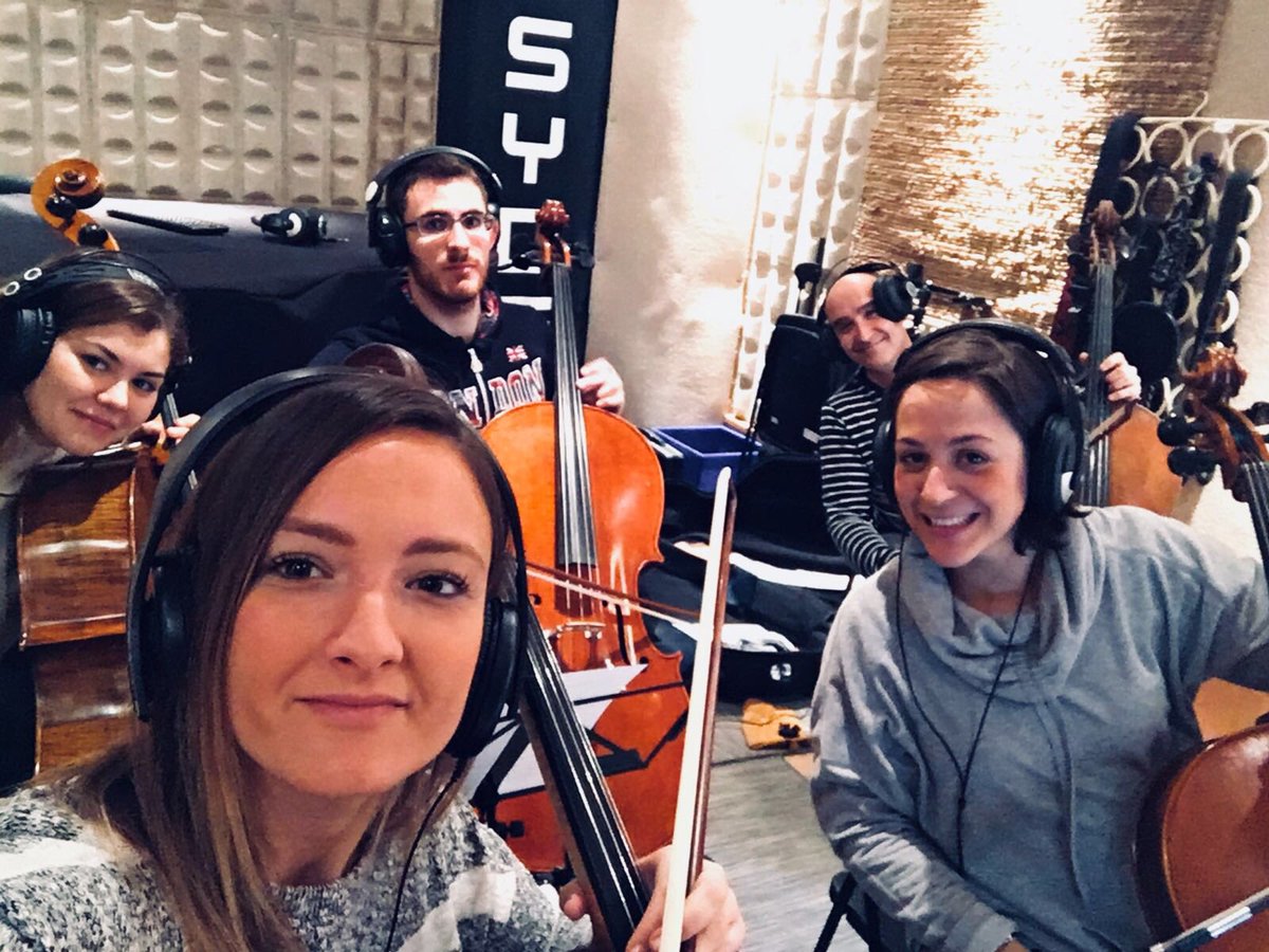 osmsevilla's tweet photo. Ayer fue el turno de la sección de cellos para el nuevo trabajo de #ArturoParejaObregón
Trabajar en @YnsydeStudio siempre es una gozada. 
Gracias a Eustaquio Alvarez y Angel Morilla por esta genial jornada. 
¡Seguimos! #OSA https://t.co/HORQKgBR2p