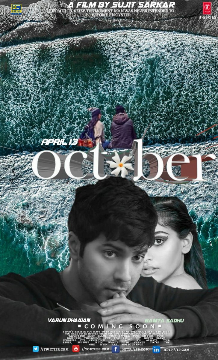 akriti_bangtan7's tweet photo. Awesome Fanmade Poster for the upcoming movie #October
#OctoberFeeler @Varun_dvn @BanitaSandhu ❤❤
Have a Look Guys 👇😍😘 https://t.co/RMZZE7Ac0X