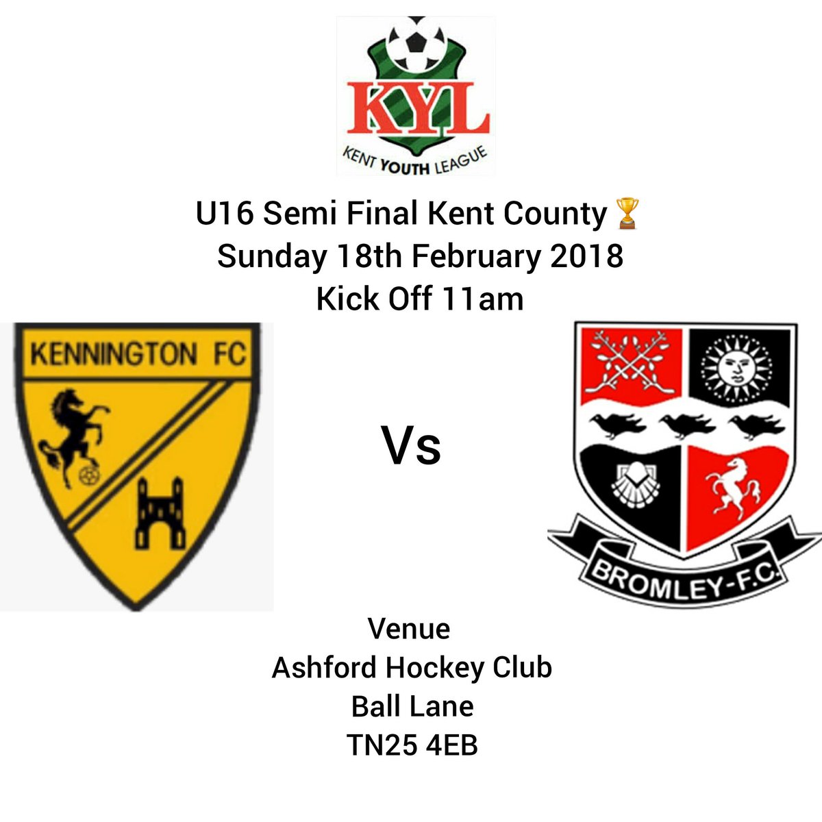 BromleyFCU16's tweet photo. Huge Match For Our Kent Youth League Squad.
Semi-Final Of The Prestigious U16 Kent County🏆
Make Sure You Come Down And Support The Boys ⚽️⚽️⚽️
@KentYouthLeague
#KentYouthLeague 
#KentCountyCup 
#BromleyFCU16 
#WinningIsEverything 
#WeAreBromley https://t.co/pRhx3bwjMj