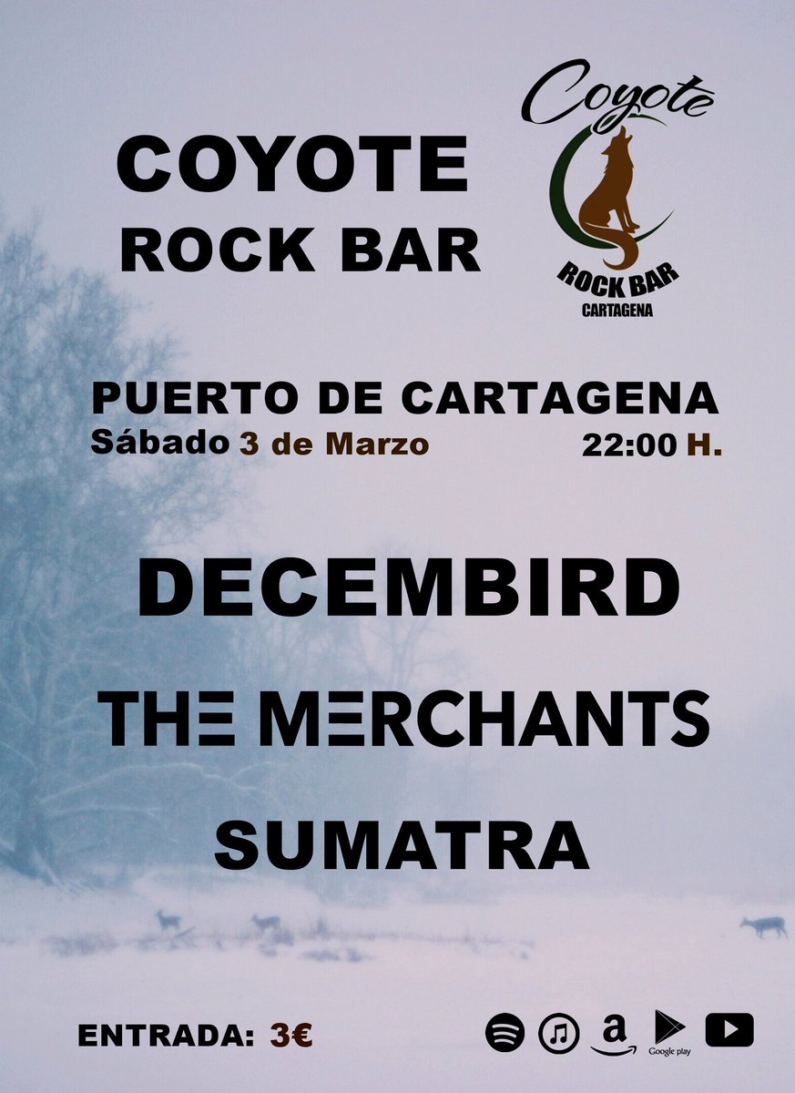 themerchants_'s tweet photo. ¡¡ATENCIÓN CARTAGENA!!🕪🕪
•
Anunciamos la única fecha programada aquí en nuestra tierra por el momento, para la presentación de este nuevo disco junto a Sumatra y un referente del indie desde Murcia como son @Decembirdband también estrenando nuevo trabajo. https://t.co/Gt9HXxyPiE