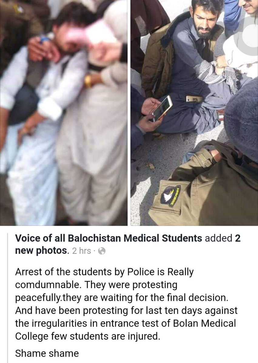 khaiberpanizai's tweet photo. بلوچستان کے طلبہ و طلبات کے پر امن ریلی پر پولیس کی شیلنگ اور لاٹھی چارج ۔ طلبہ زخمی ہوے اور باز طلبہ کو گرفتار کر لیا گیا ۔ موبائل فون اور کیمرے چینے گہے۔
#ReconductBMCtest #BolanMedicalCollege @a_siab @AWGoraya @atifthepoet https://t.co/g8u1dt2Rnl