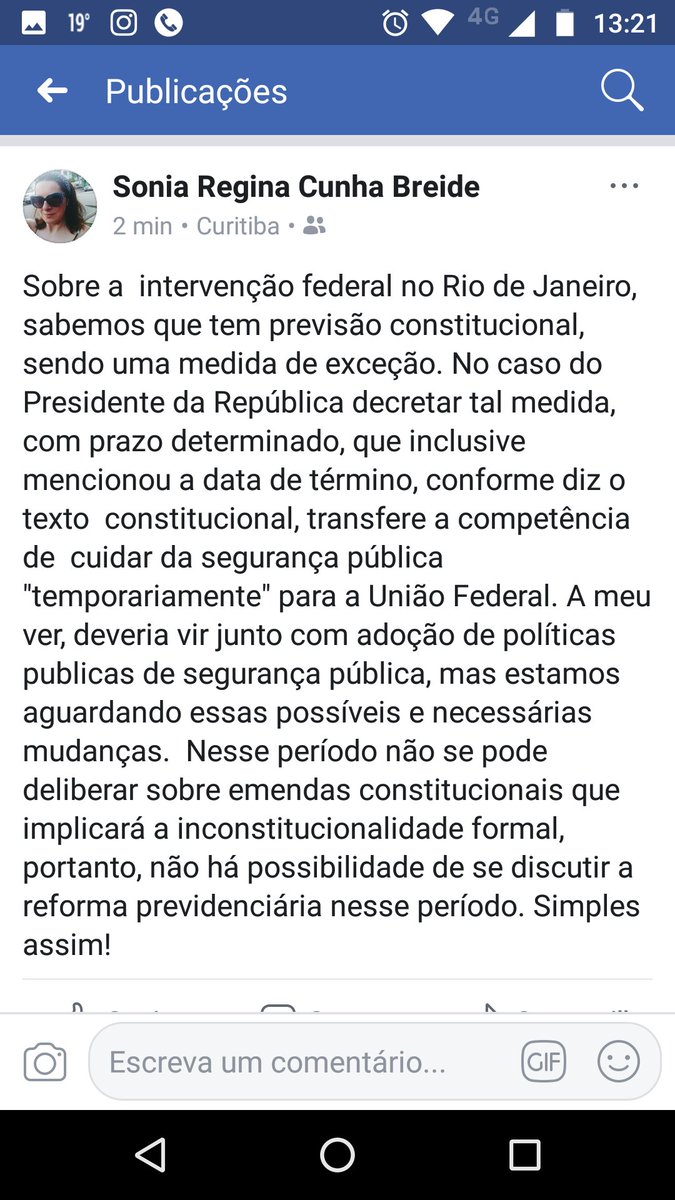 BreideSonia's tweet photo. Sobre a reforma da previdência e a intervenção federal no Rio de Janeiro! https://t.co/t9m3T5wvaA