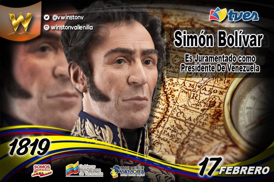 #Efeméride | Tal día como hoy, hace 199 años, el libertador Simón Bolívar se juramenta como Presidente de la República de Venezuela. Honor y Gloria a nuestro Padre de la Patria 🇻🇪